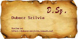 Dubecz Szilvia névjegykártya